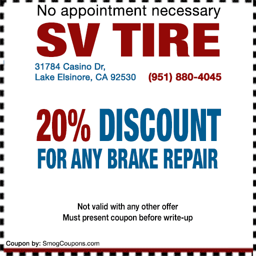 Discount Brakes Repair Coupon Lake Elsinore